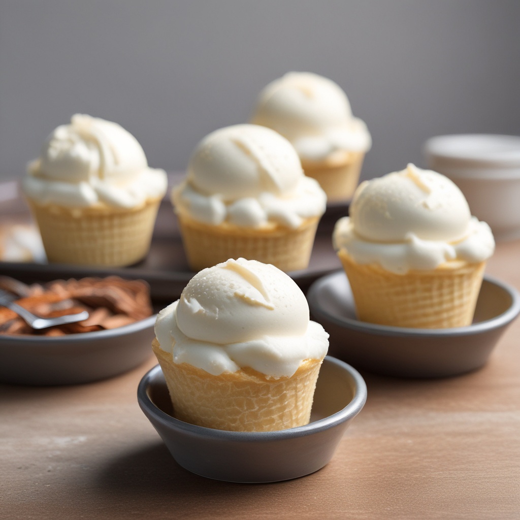 Classic vanilla ice cream cups